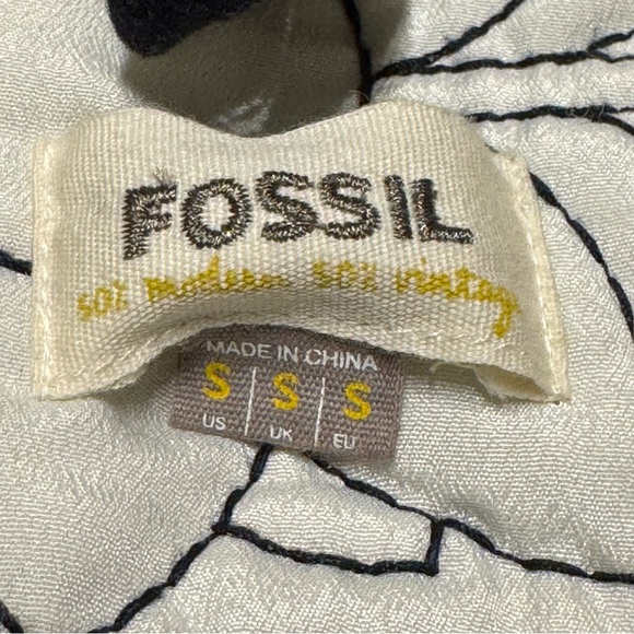 Fossil Sherpa Collar Quilted Lined Black Coat Women’s Small - Picture 2 of 4